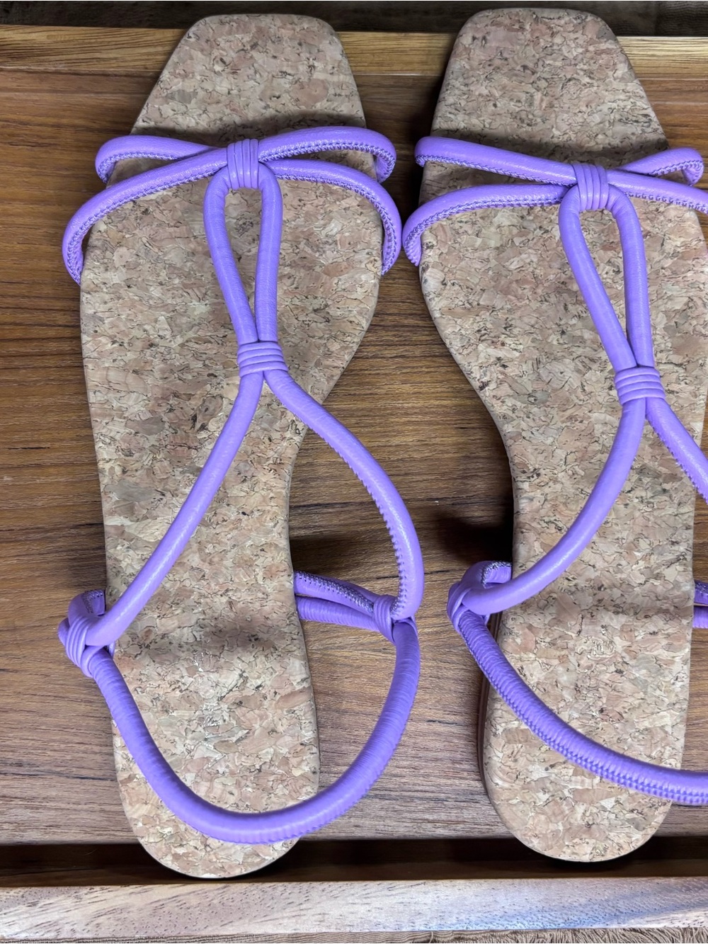 Vince Lilac Strappy Cork-Effect Sandals
